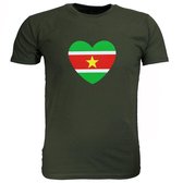 Suriname T-Shirt Hartje Zwart / Wit / Grijs / Blauw / Groen