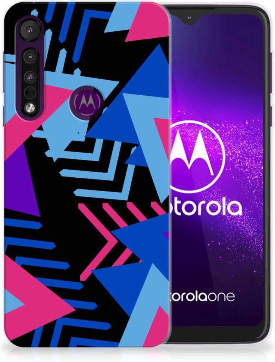 Motorola One Macro TPU Hoesje Funky Triangle