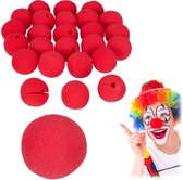 relaxdays clownsneus rood - clowns neus kinderen   volwassenen - 25 stuks - neus clown