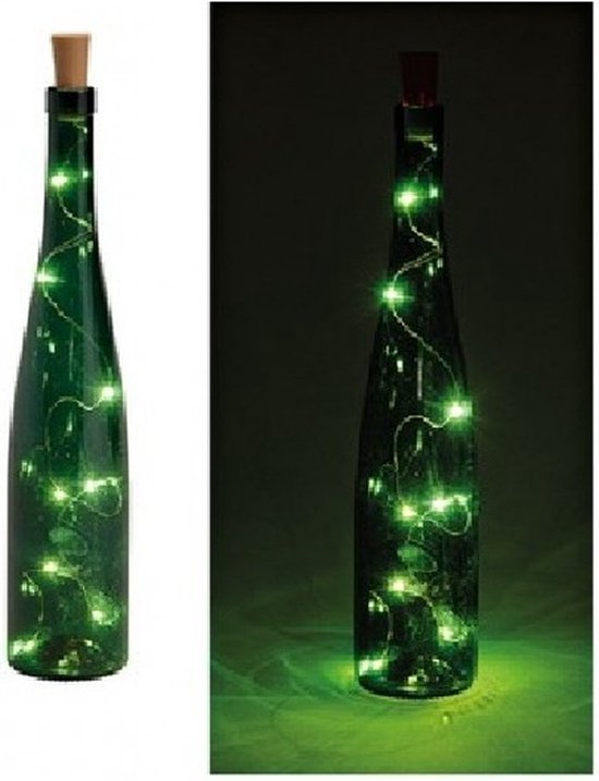 2x Kurk met LED lichtsnoer voor in wijnfles 80 cm - Flessenverlichting -  Flessen... | bol.com