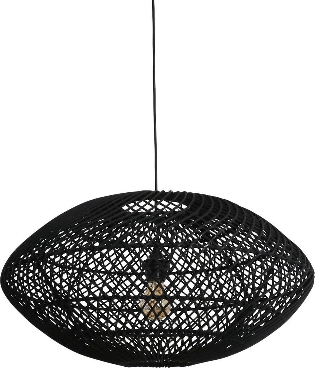 Raw Materials Maze Ellipse lamp Zwart natuurlijk rotan ⌀ 57 cm