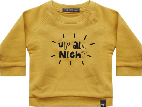 Your Wishes Sweater Up All Night - Trui - Geel - Jongen & Meisjes - Maat: 74/80