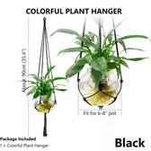 Plantenhanger - Zwart - 2 stuks - botanisch - macrame - plantenhanger - touw