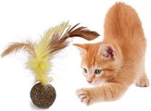 EPIN | Kattenkruid Balletje Met Veer | Leuk & Lekker Kattenspeelgoed | Speelgoed Voor Katten