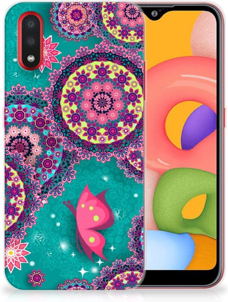 Samsung Galaxy A01 Hoesje maken Cirkels en Vlinders