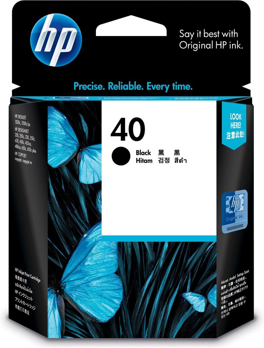 HP 40 Black Origineel Zwart 1 stuk(s)