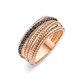 Velini jewels -R6223BLW-54 -Ring -925 Zilver rosé -Gekleurde Cubic Zirkonia