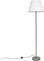 QAZQA simplo - Moderne Vloerlamp | Staande Lamp met kap - 1 lichts - H 174 cm - Wit -  Woonkamer | Slaapkamer
