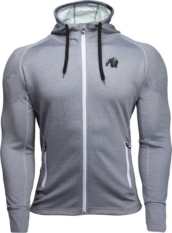 | Gorilla Wear Bridgeport Zipped Hoodie Zilver L Fitness Vest Heren Grijs Gorilla Wear Bridgeport