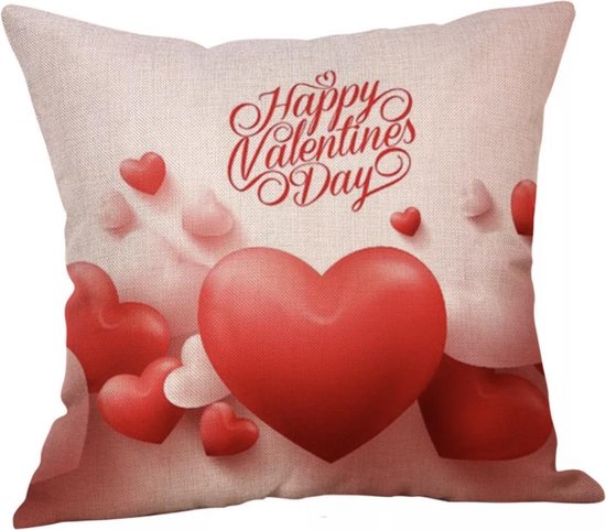 Verstikken Kustlijn Nebu Valentijn | sierkussen kussenhoes | harten met tekst | "happy valentines  day" |... | bol.com