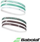 Bandeau élastique Babolat pour femme - Blanc / Vert / Noir - 6 pièces