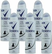 Rexona Deospray Women Invisible Fresh 0% Aluminium –  Voordeelverpakking 6 Stuks