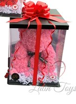 Rozen beer XL 40cm VIP|Valentijn|Roze met lint|Limited edition|met Luxe handgemaakte Valentijn cadeau GIFTBOX|Gift Quality|Rose bear|Roosbeer|Rosebear|Rozen teddy beer|Valentijn be