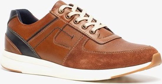 Hush Puppies leren heren sneakers - Cognac - Maat 43 | bol.com