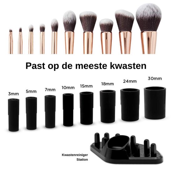 Elektrische Make Up Kwasten Reiniger - Make-up Borstel Reiniger - Brush Cleaner - Wit - Merkloos