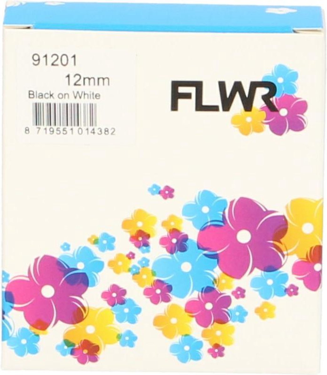 FLWR - Labels / Dymo 91201 / zwart / Geschikt voor Dymo