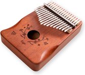 Kalimba met 17 toetsen - Vinger percussie incl. draagtasje - KOFFIEKLEUR