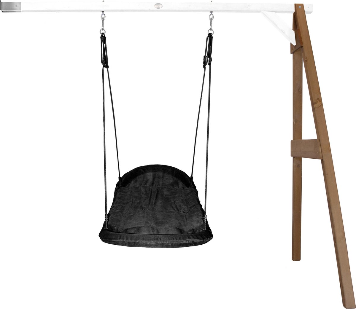 Axi Nestschommel Roxy Met Frame Van Hout In Bruin & Wit Schommel Met Muurbevestiging