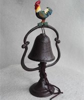 MadDeco - tafelbel - haan - gietijzer - gekleurd