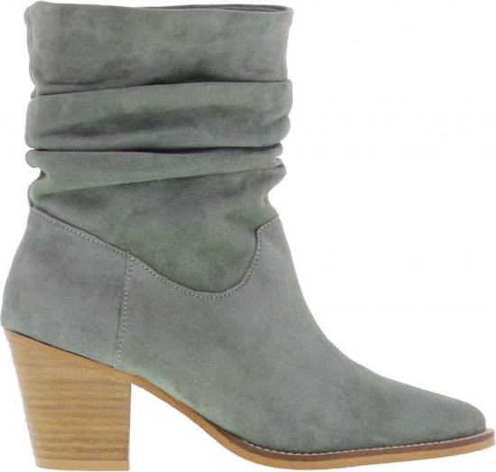 Tango | Ella western 21-c green suede wrinkle boot - natural heel/sole  wooden... | bol.com