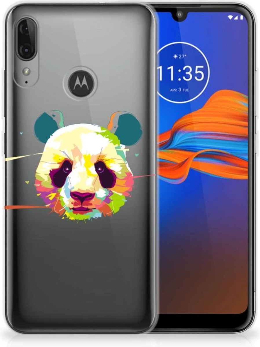 Motorola Moto E6 Plus Telefoonhoesje met Naam Panda Color