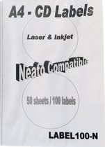 DVD/CD Labels Etiketten 100 stuks | A4 Laser & Inkjet | Label100-N | 118mm