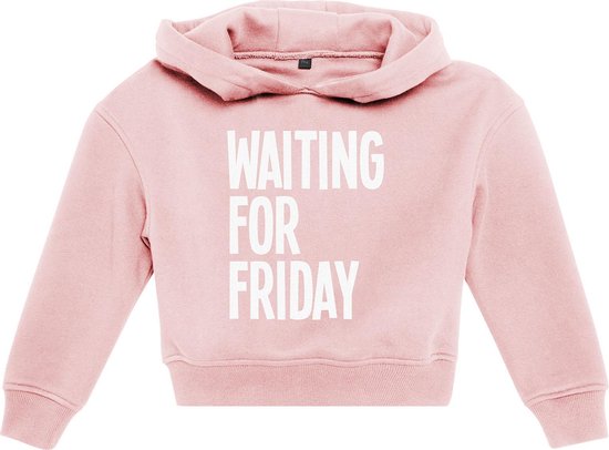 Meiden Kids Waiting For Friday Cropped Hoody pink | bol.com