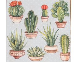 Servetten Cactus blue 33 x 33 cm