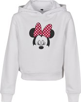 Meiden Kids Minnie Mouse Bow Cropped Hoody wit