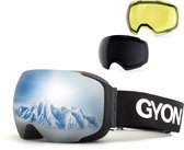 Gyon® G7 Skibril – Snowboardbril Mirror Revo Lens met Extra Magnetisch Verwisselbare Gele en Zwart Lens – Anti-condens – UV Bescherming – Antislip – Unisex