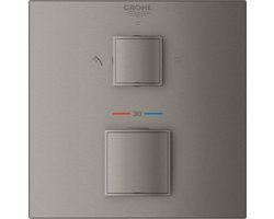 GROHE Grohtherm Cube Douchethermostaatkraan - Met trim set - Hard Graphite - 24154AL0
