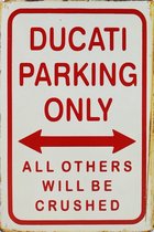 Wandbord - Ducati Parking Only - 20 x 30 cm