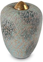 Urn / Mini Urn - Urn Cone klein Ocean Blue - Urn voor as - Urn Hond - Urn Kat - Urn Keramiek - Urn Kunst - As-Gedenkstuk – Keramiek urn