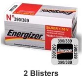 2 stuks (2 blisters a 1 stuk) Energizer knoopcel 389/390 MD horloge batterij zilver oxide
