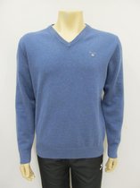 Gant superfine lambswool v neck stone blue 86212489, maat XXL