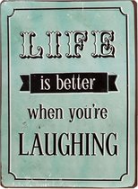 Tekstbord Life is better when you're laughing | 6Y2328 | Clayre & Eef