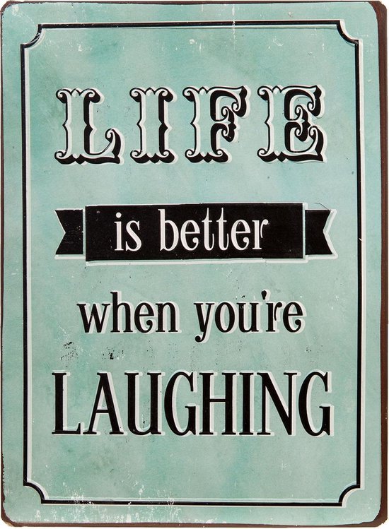 Tekstbord Life is better when you're laughing | 6Y2328 | Clayre & Eef