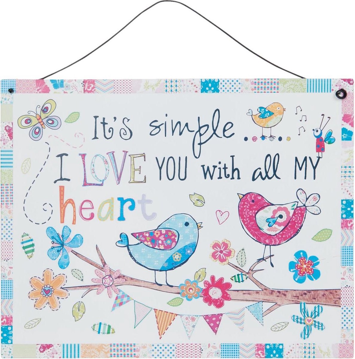 Clayre & Eef Tekstbord 24x19 cm