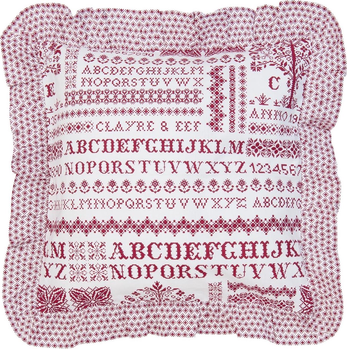 Clayre & Eef Kussenhoes 40x40 rood