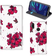Huawei Y7 hoesje Y7 Pro (2019) Smart Cover Blossom Rood
