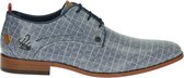 Rehab Greg Dizzy Checker heren veterschoen - Blauw wit - Maat 47
