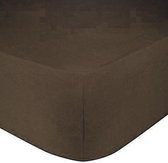 Het Ultieme Zachte Hoeslaken- Jersey -Stretch -100% Katoen-Lits-Jumeaux- 200x220+40cm-Donkerbruin - Voor Boxspring-Waterbed