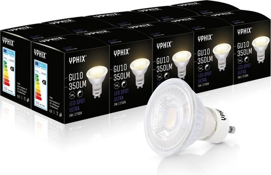 Pardon Geneeskunde Wereldrecord Guinness Book Ten-pack GU10 LED Lamp Ultra 5 Watt dimbaar (Vervangt 50W) | bol.com