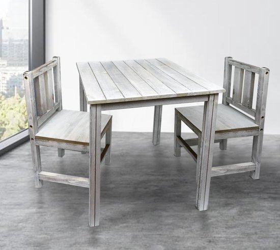 Kinderstoeltjes met tafel hout speeltafel tekentafel knutseltafel bouwtafel  set... | bol.com