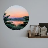 Schilderij wandcirkel  | Sunset | 50 x 50 cm | PosterGuru