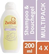 Zwitsal Baby Shampoo & Wasgel Baby Extra Gevoelig Huidje 4 x 200 ml Voordeelverpakking