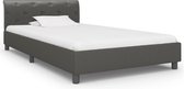 Bedframe Grijs Kunstleer (Incl LW Anti kras Vilt) 90x200 cm - Bed frame met lattenbodem - Tweepersoonsbed Eenpersoonsbed