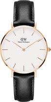Daniel Wellington Petite Rosé Sheffield White DW00100174 - Horloge - 32mm - Leer - Zwart