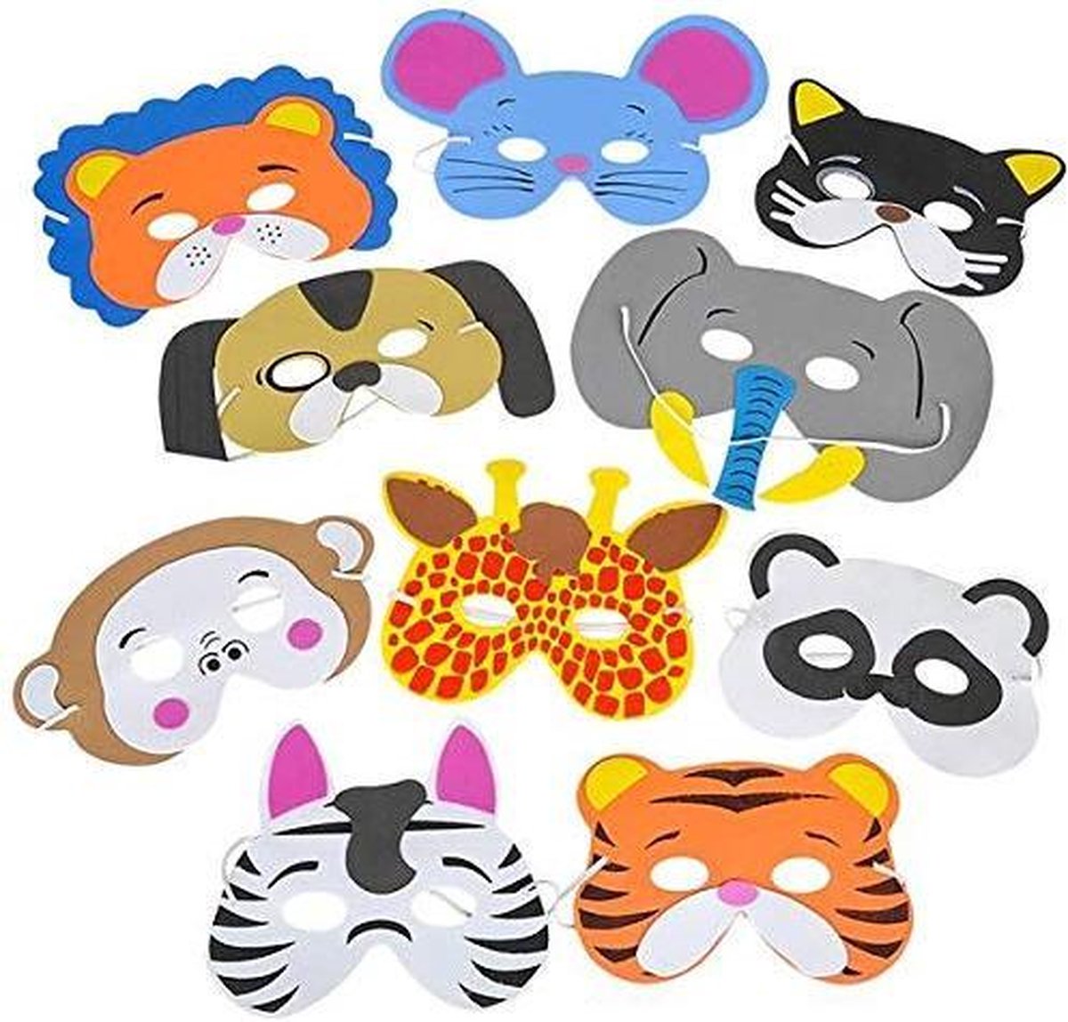 Fissaly ® 24 pièces Masques Animaux de la jungle pour les fêtes d