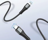 LDNIO - USB C naar Lightning iPhone Oplader - Fast Charger / Snellader - 18W - Data Kabel - 2 Meter - Grijs